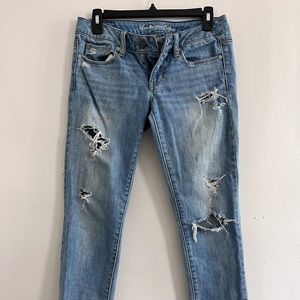 Blue Distressed Denim Jeans
